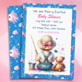 Invitación Chica Temático De Pesca Cuta Baby Shower
