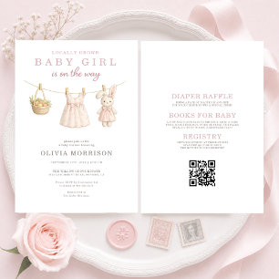 Invitación Chica Todo en Uno Fiesta de Bebé en Mercado de Cre