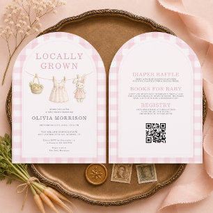 Invitación Chica Todo en Uno Localmente Creada Ducha de Bebé 