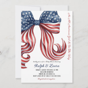 Invitación Chica totalmente americana, baby shower patriótica