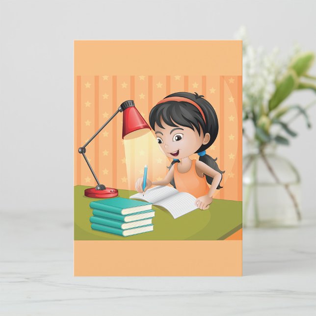 Invitación Chica Trabajando En Un Escritorio (Subido por el creador)