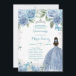 Invitación Chica traviesa azul Charra Mis Quince<br><div class="desc">Dusty Blue Chica Mexicana Charra Mis Quince Invitación Mis Quince Anos,  15º cumpleaños, </div>