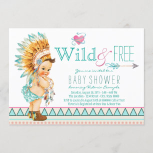 Invitación Chica Tribal Baby Shower
