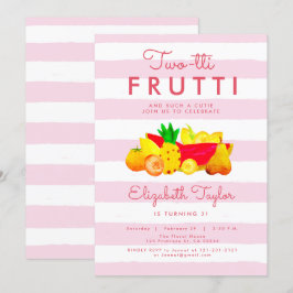 Invitación Chica Tropical Segundo Cumpleaños Dos Frutti Twott
