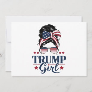 Invitación Chica Trump Moño Desordenado Trump 2024 Elección A