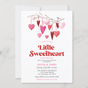 Invitación Chica Un Poco Querido Valentine Baby Shower