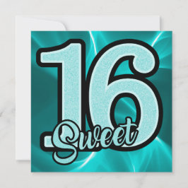 Invitación Chica Verde azulado dulce 16 cumpleaños