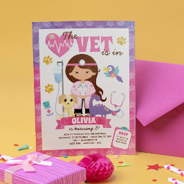 Invitación Chica Vet Birthday