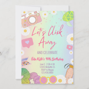 Invitación Chica VSCO Fiesta de chicas adolescentes con ropa 