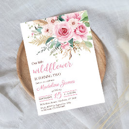 Invitación Chica Wildflower Fiesta de cumpleaños 2