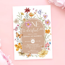 Invitación Chica Wildflower Maravilloso Fiesta de cumpleaños