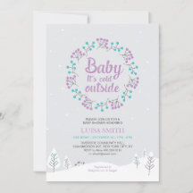 Chica Winter Wonderland Baby Shower, Purple y Verd