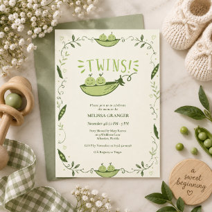 Invitación Chica y Chico Gemelos Fiesta de Bebé
