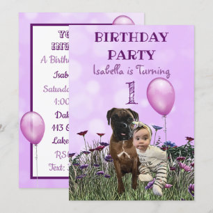 Invitación Chica y su fiesta de cumpleaños de perro