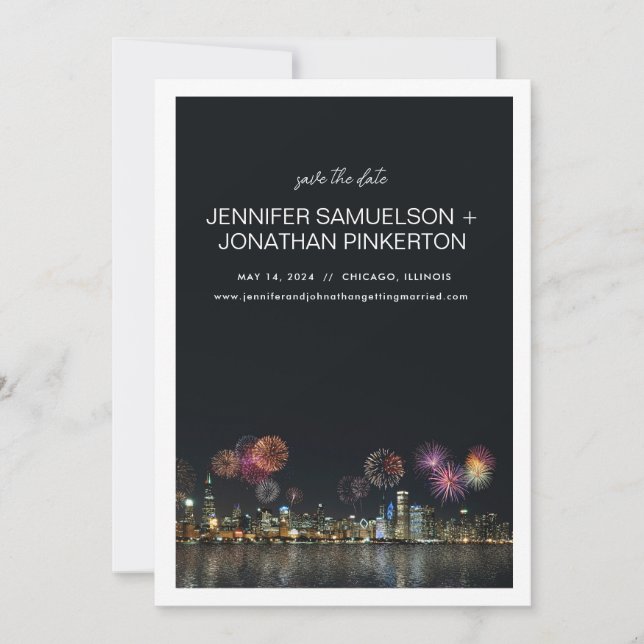 Invitación Chicago Save the Date (Anverso)