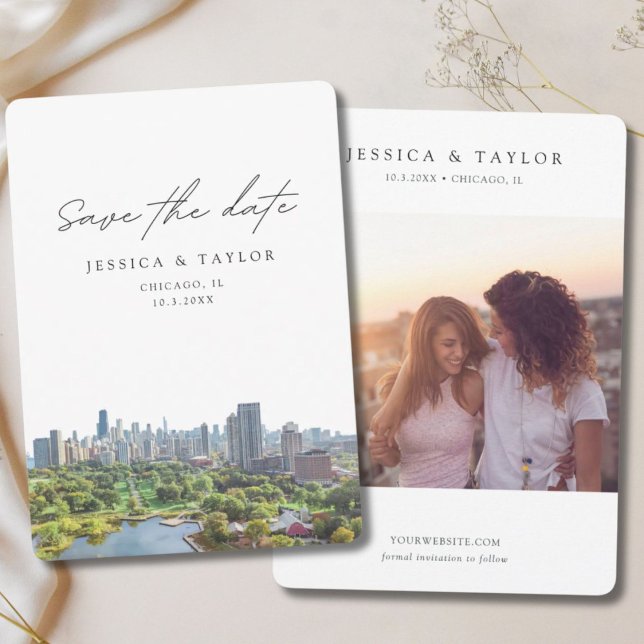 Invitación Chicago Wedding Save the Date Lincoln Park (Chicago Wedding Save the Date Lincoln Park Invitation
)