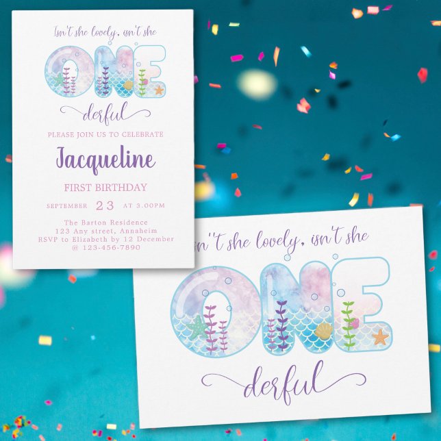 Invitación Chicas 1º cumpleaños Un maravilloso (Subido por el creador)
