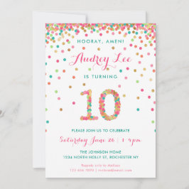 Invitación Chicas 10.ª fiesta de cumpleaños