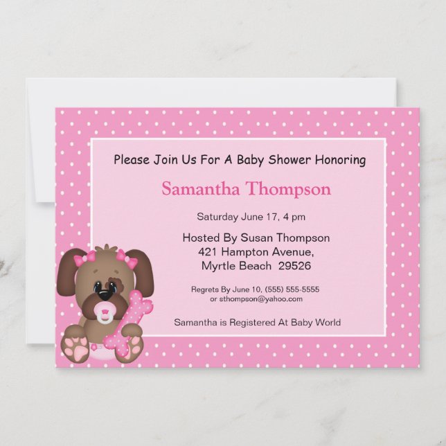 Invitación Chicas acribillan Baby Shower (Anverso)