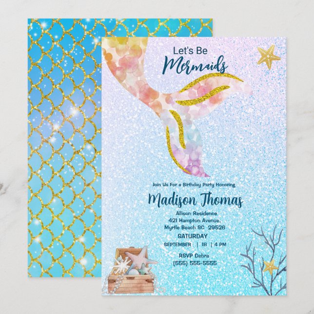 Invitación Chicas acribillan fiesta de cumpleaños del Purpuri (Anverso / Reverso)