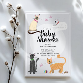 Invitación Chicas adoran a un Personalizado de gatos moderno 
