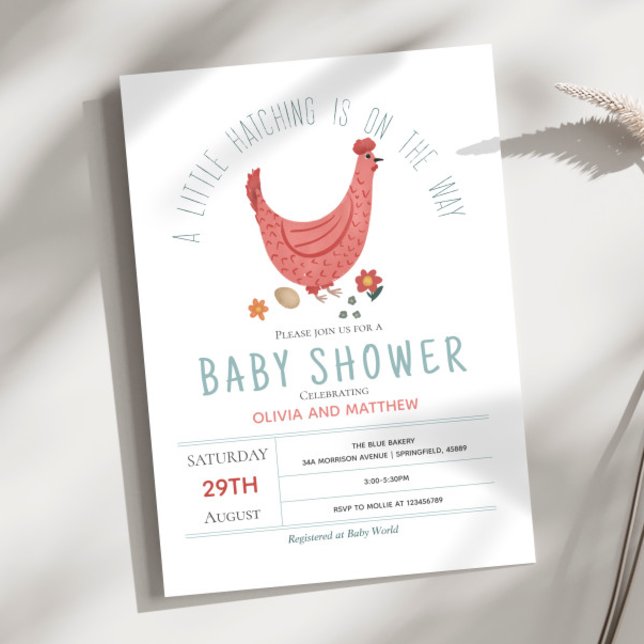 Invitación Chicas adoran Baby Shower rosa de pollo de granja  (Subido por el creador)