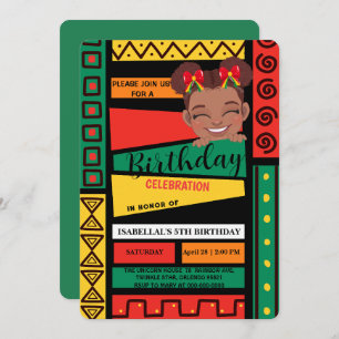Invitación Chicas afro africanas de Cute-American Fiesta de c