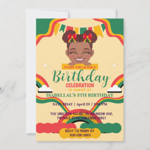 Invitación Chicas afro-africanos cumpleaños