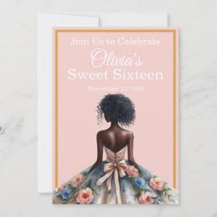 Invitación Chicas Afroamericanas Dulces Dieciséis