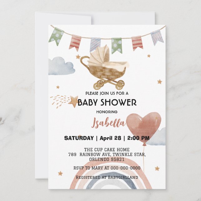 Invitación Chicas afroamericanos adorables con ducha de bebé (Anverso)