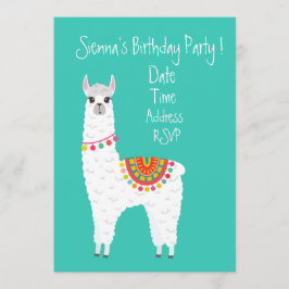 Invitación chicas alegres de alpaca adorables fiesta de cumpl