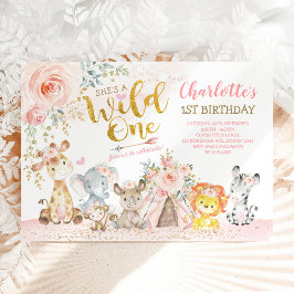 Invitación Chicas animales de la selva tribal salvajes un pri