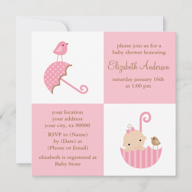Invitación Chicas Baby Shower (Anverso)