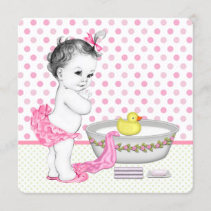 Invitación Chicas Baño Tiempo Baby Shower
