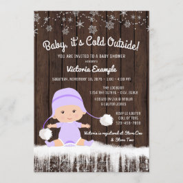 Invitación Chicas Bebé hace frío afuera Invierno Baby Shower