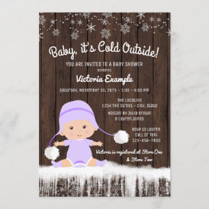 Invitación Chicas Bebé hace frío fuera Invierno Baby Shower