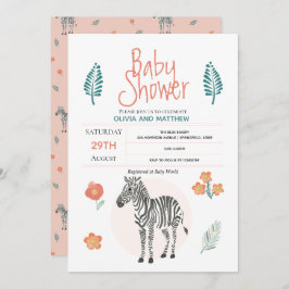 Invitación Chicas borran Baby Shower de la jungla de safari d