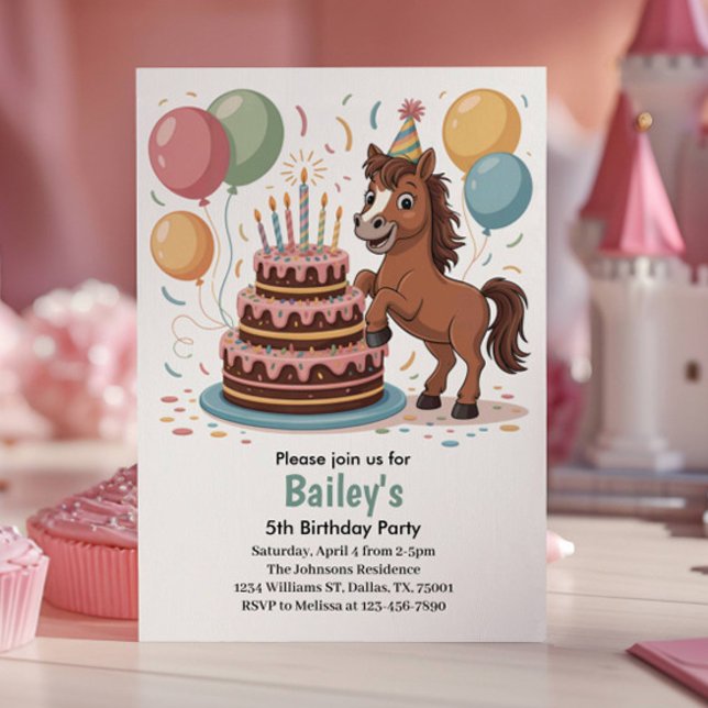 Invitación Chicas Caballo Fiesta de Cumpleaños 5to. (Subido por el creador)