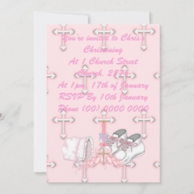 Invitación Chicas Christening Wish (Anverso)