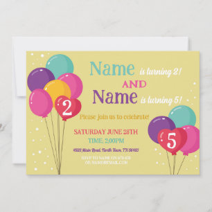 Invitación Chicas Confetti Boy de la fiesta de cumpleaños com