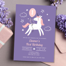 Chicas cortan cumpleaños rosa y morado de Unicorni