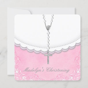 Invitación Chicas Cristalización rosa y gris