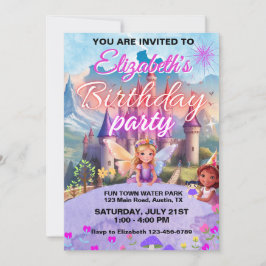Invitación Chicas Cumpleaños mágico del cuento de hadas