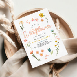 Invitación Chicas Cute Boho Wildflower Floral Baby Shower