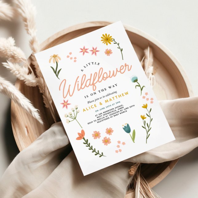 Invitación Chicas Cute Boho Wildflower Floral Baby Shower (Subido por el creador)