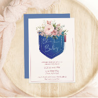 Chicas Cute Denim Blue Jean Baby Shower