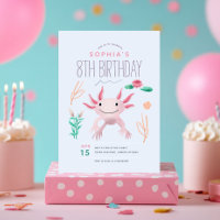 Chicas Cute Pink Kawaii Axolotl 8 cumpleaños