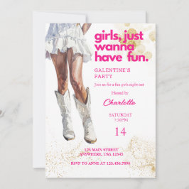 Invitación Chicas de acuarela de niña acuática galentines Fie