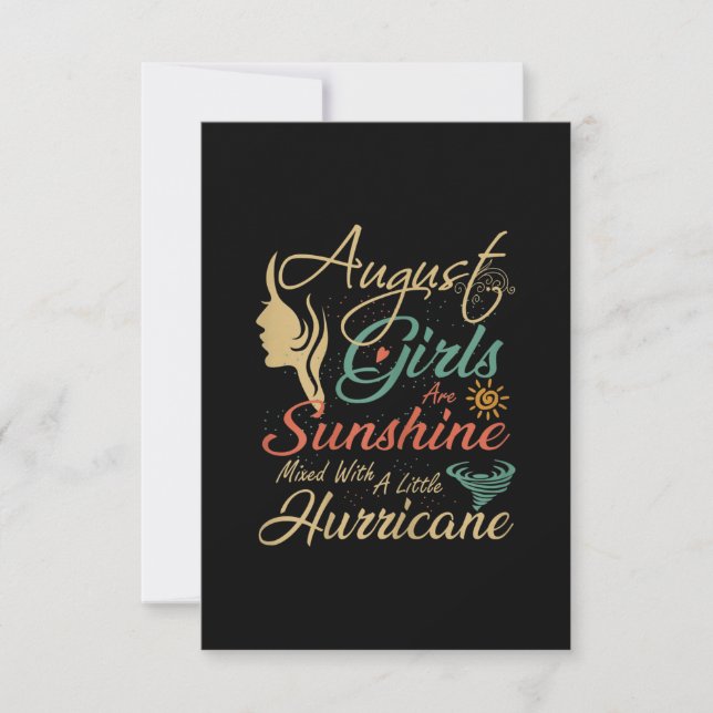 Invitación Chicas de Agosto Son Sol de Agosto Regalo de Cumpl (Anverso)