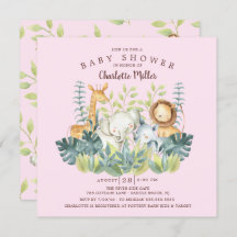 Chicas de animales de la jungla Baby Shower
